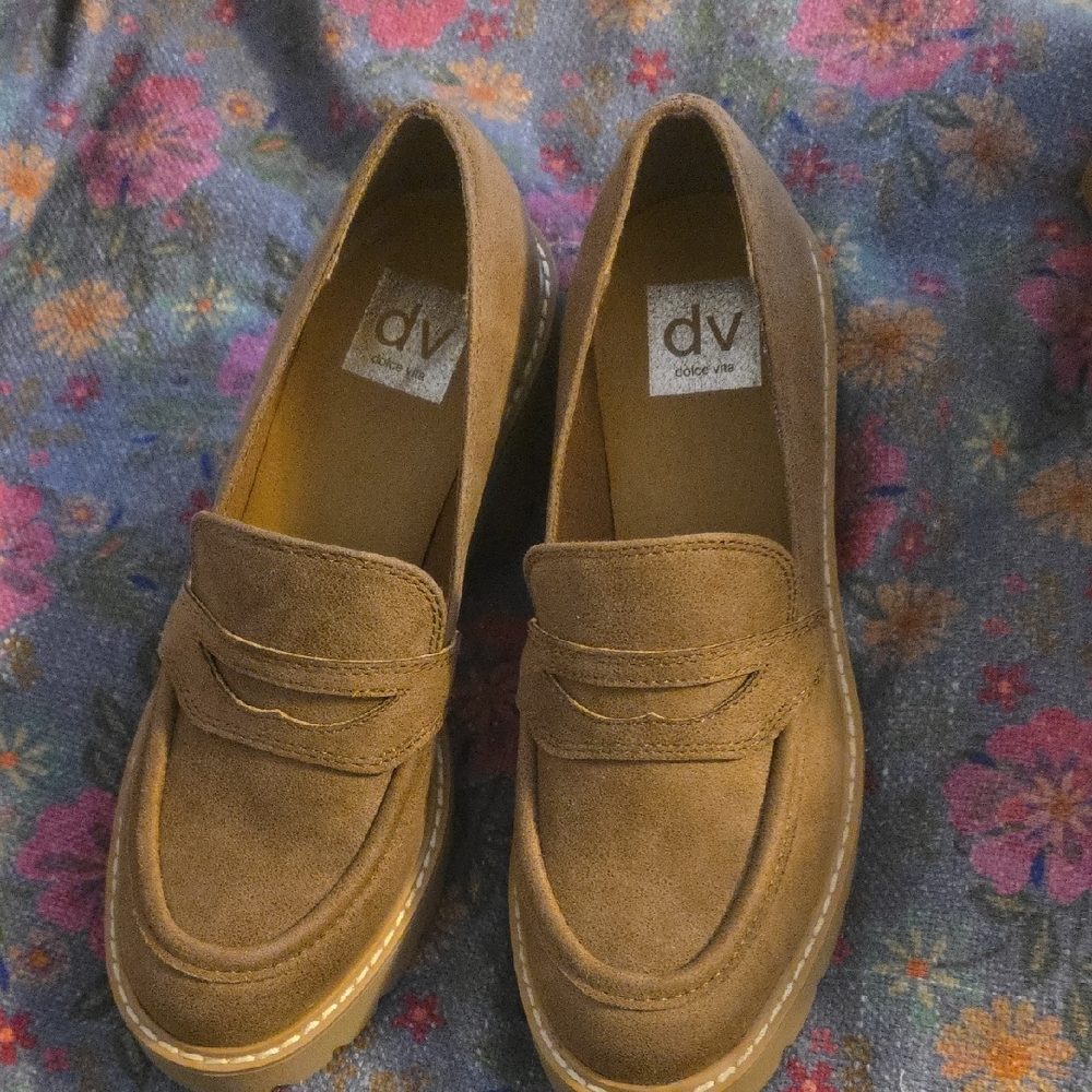 DV by Dolce Vita Brown Suede Penny Loafers